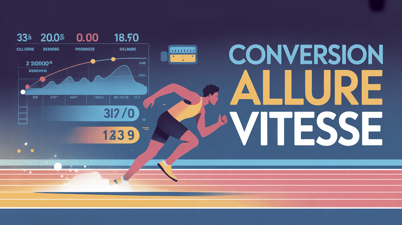 conversion allure vitesse visuel coureur piste chiffres chronomètre