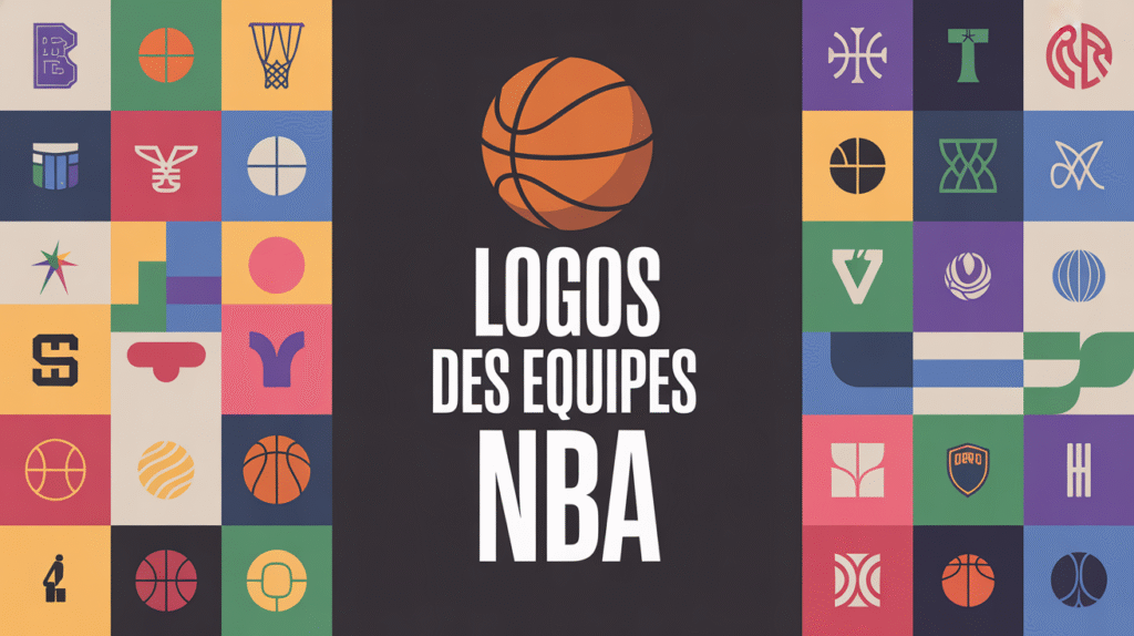 logo equipes nba mosaïque ballon basketball