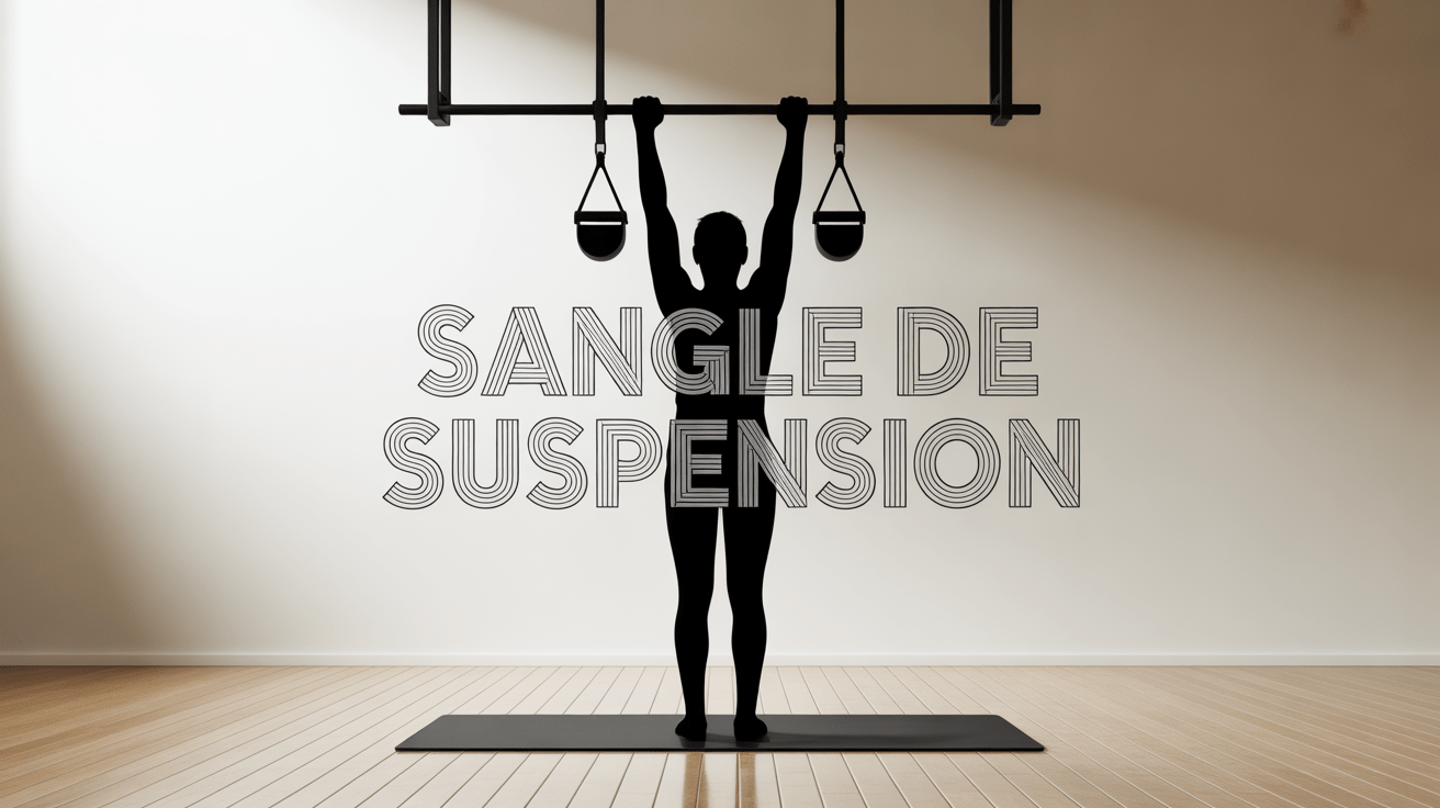 sangle de suspension noire en salle de sport