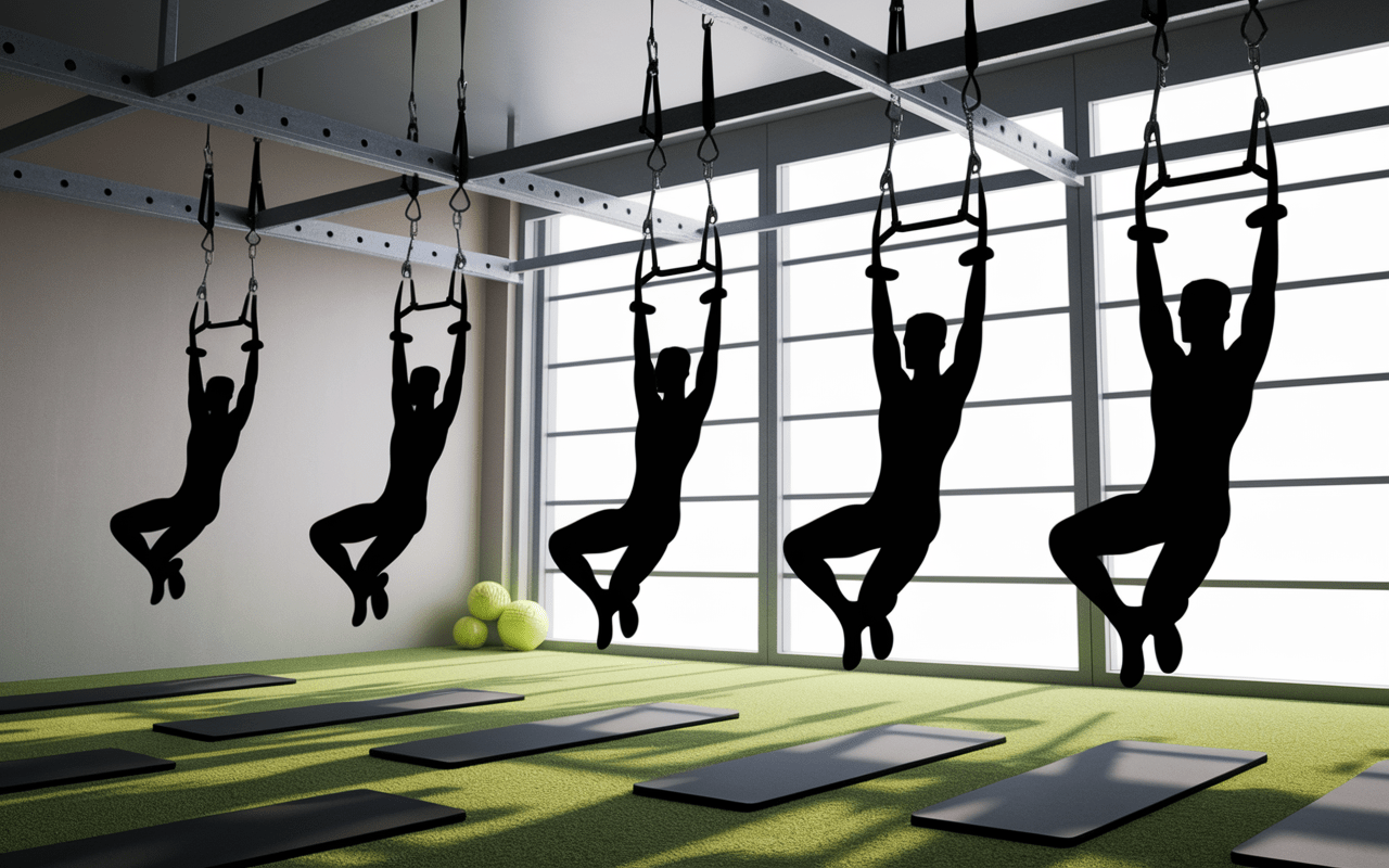 séance avec sangle de suspension exercices variés