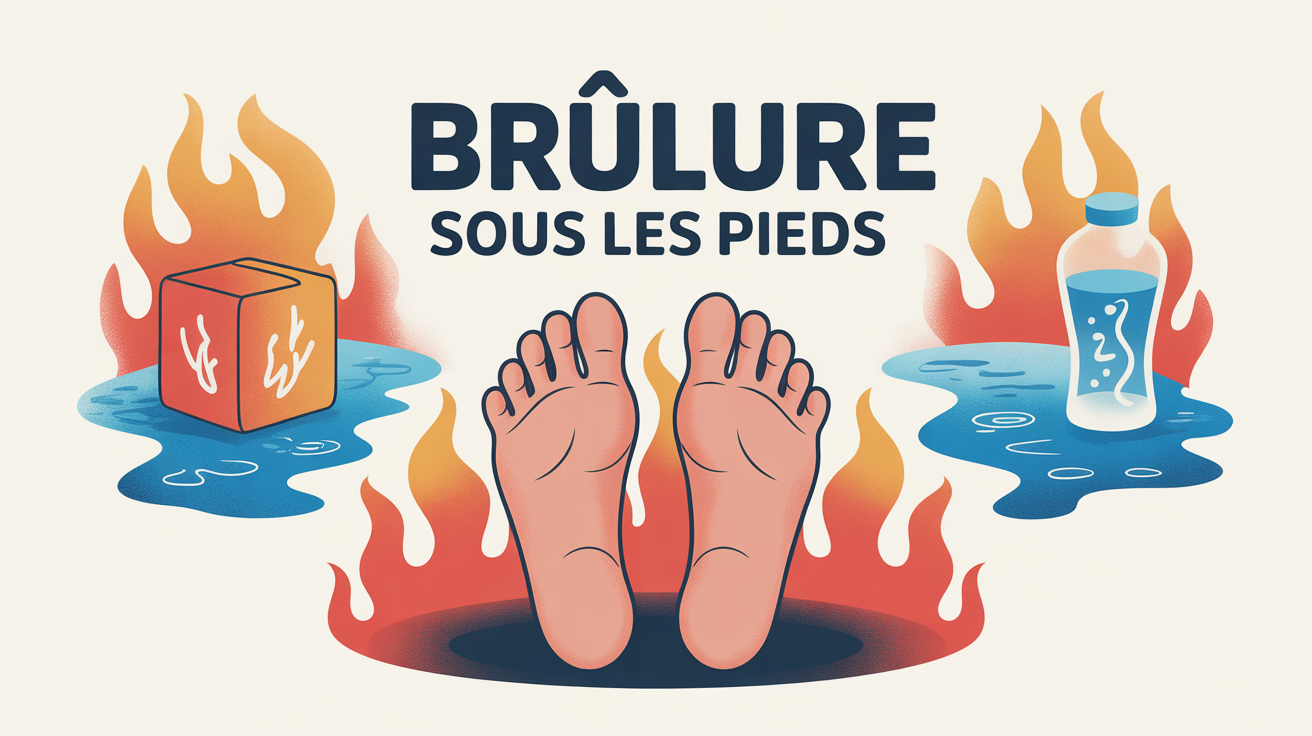 brulure sous les pieds que faire, visuel causes et soulagement