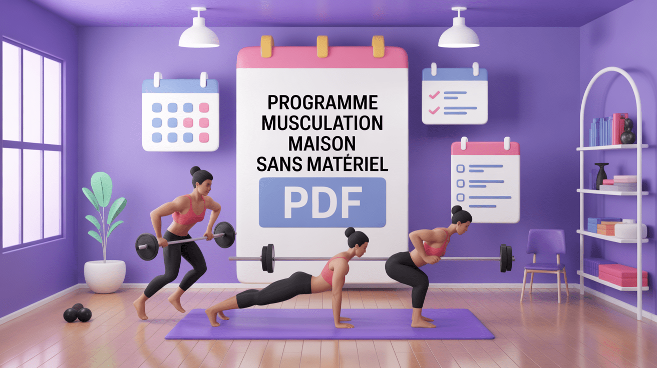 programme musculation maison sans materiel pdf, illustration guide