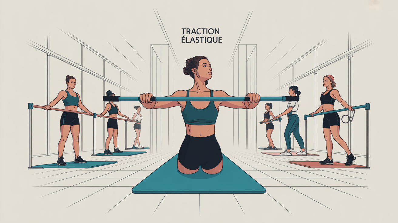 Illustration traction elastique pour progresser vers les tractions à la barre