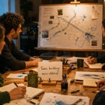 Team building paris : équipe autour d’une table, atelier à Paris