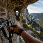 Via ferrata du Thaurac : tyrolienne de 35 m et grottes