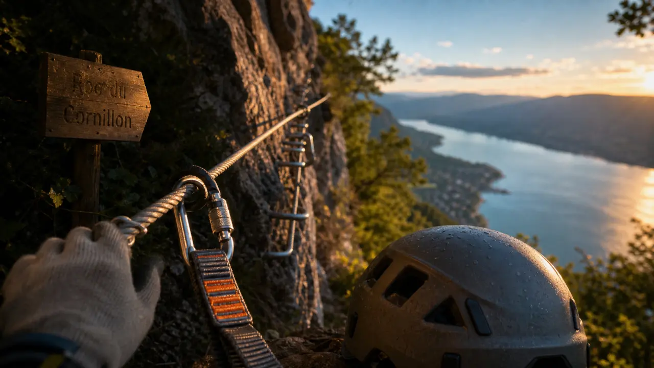 Via ferrata roc du cornillon au-dessus du Lac du Bourget