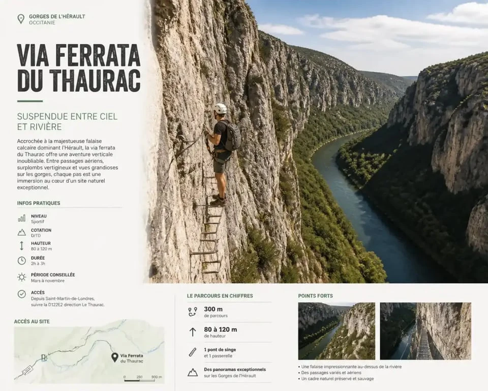 Via ferrata du Thaurac dans les Gorges de l'Hérault