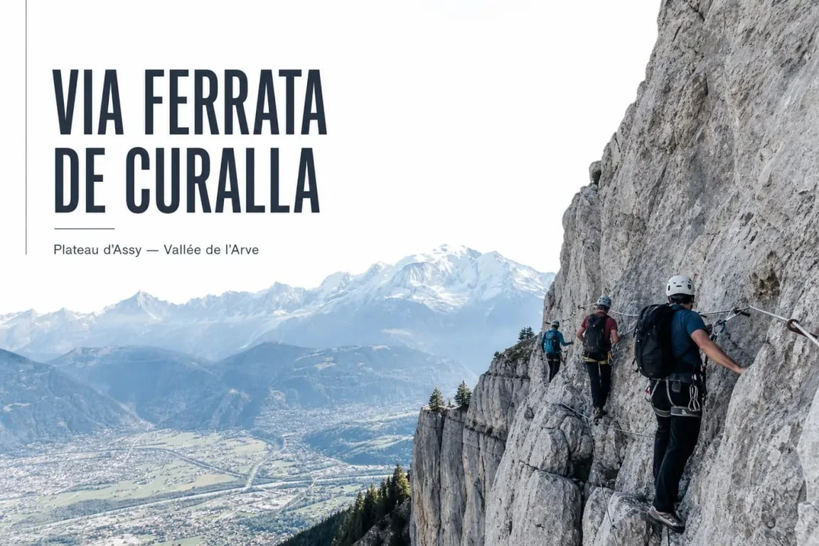 Via ferrata curalla avec vue panoramique sur le Mont-Blanc et la vallée de l’Arve