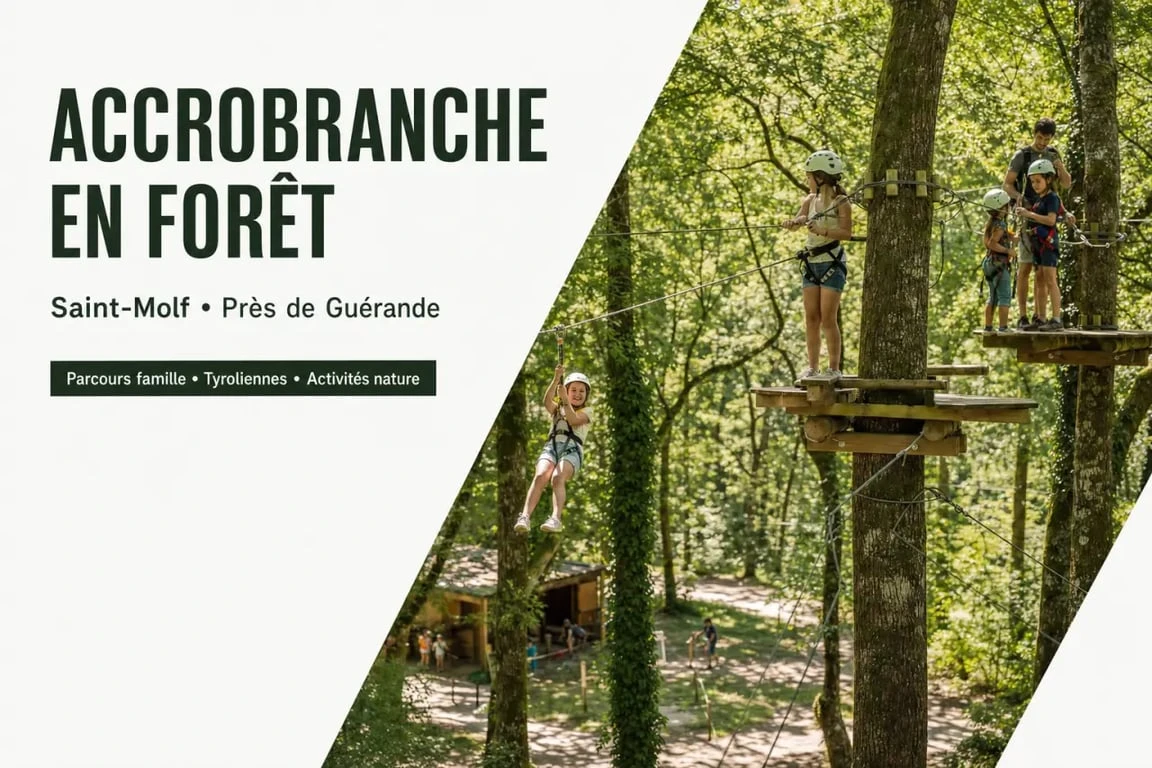 Monkey Forest à Guérande, parc de loisirs et accrobranche en forêt avec parcours et tyroliennes