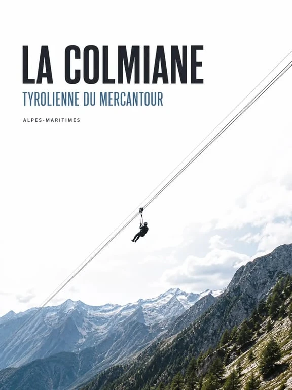 La plus grande tyrolienne de France à La Colmiane survolant le Mercantour