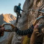 Longe pour via ferrata avec mousquetons et dissipateur d’énergie