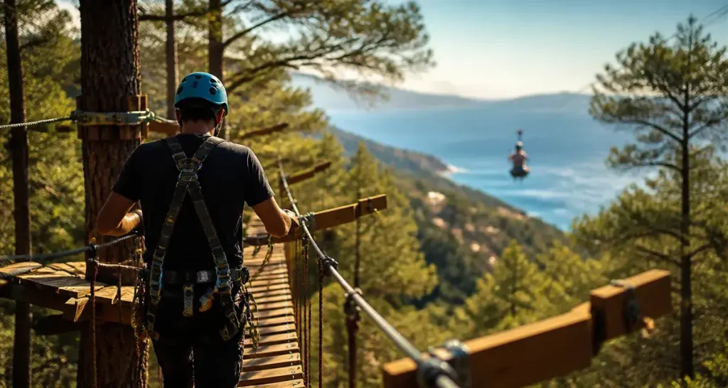 17 parcours, 198 ateliers et 13 tyroliennes : le grand parc aventure de Vero face au golfe d’Ajaccio