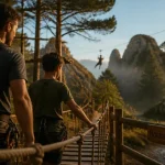 Parc aventure pays basque - les rochers du baztan, pont suspendu et baudriers