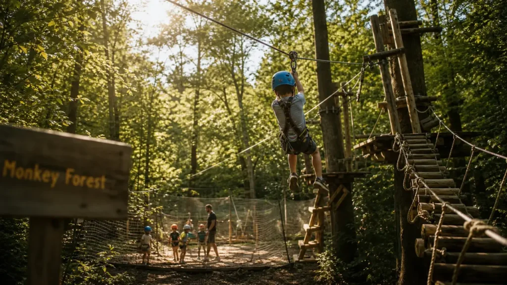 Monkey Forest à Guérande : 6 hectares de forêt, 20 parcours et des activités dès 2 ans
