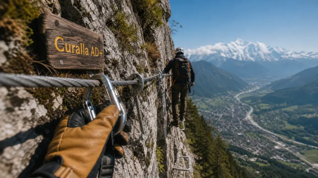 Via ferrata Curalla : AD+, plein sud et trois pièges à anticiper