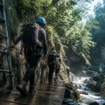 Via ferrata de la combe à Puy-Saint-Vincent : débutants sur câble