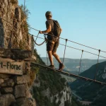 Via ferrata florac : passerelle métallique suspendue