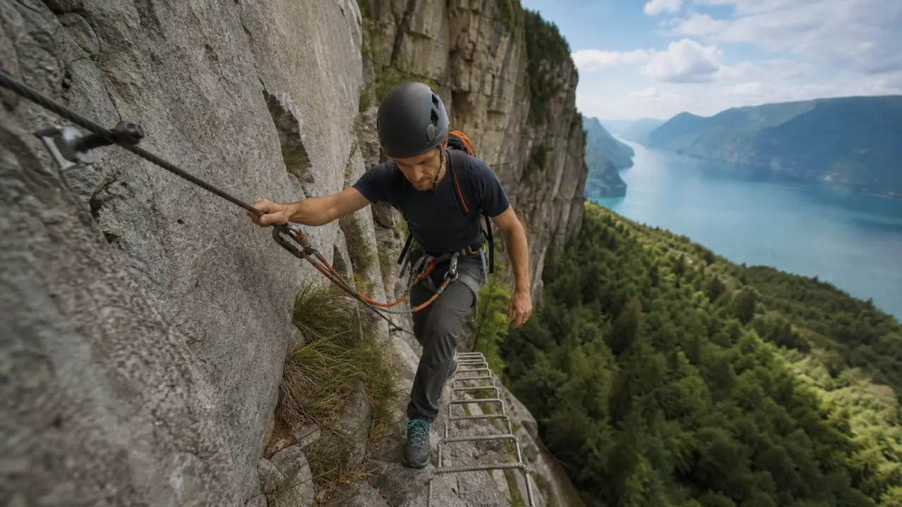 Via ferrata le roc du cornillon : vue sur le Lac du Bourget