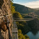 Via ferrata Villefort : passerelle et tyrolienne 70 m au-dessus du vide