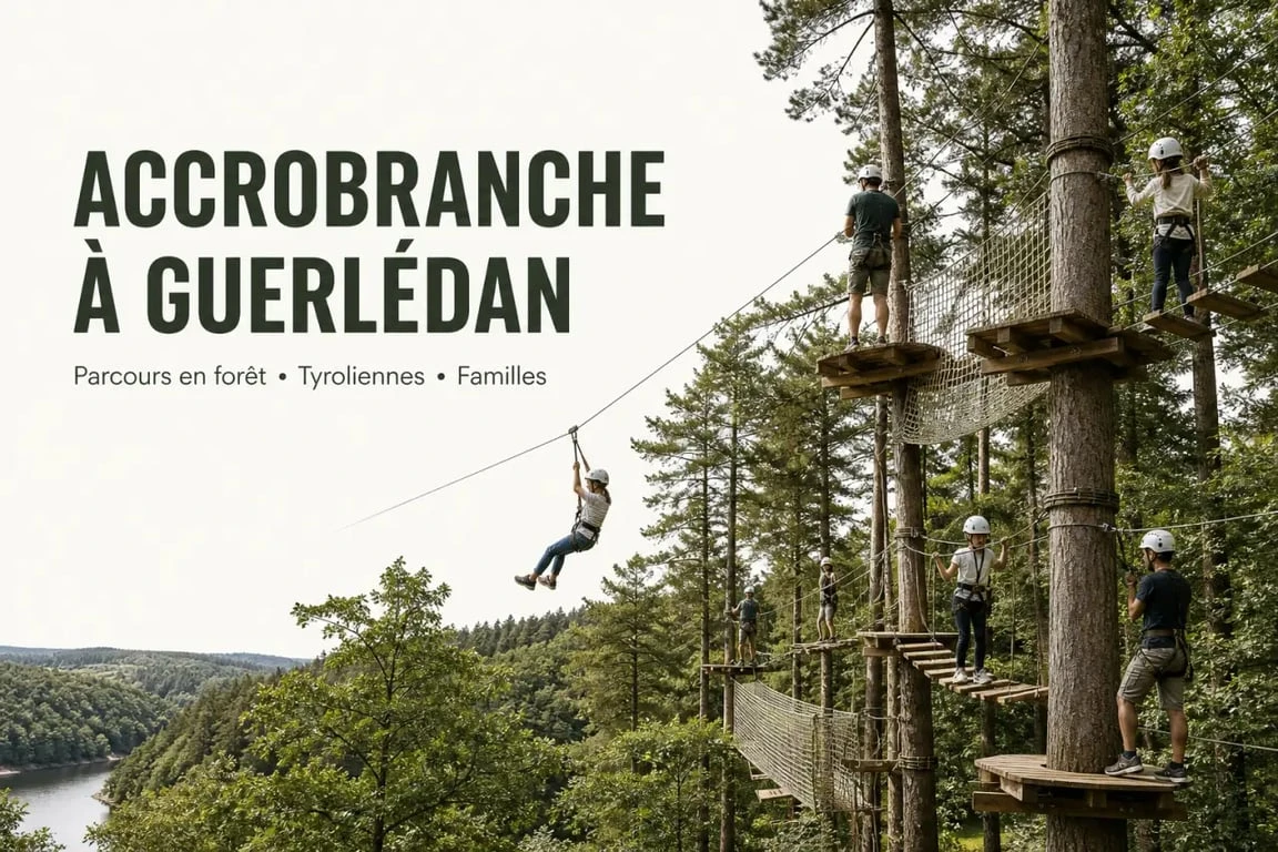 Guerlédan parc aventure en forêt avec parcours accrobranche et tyroliennes