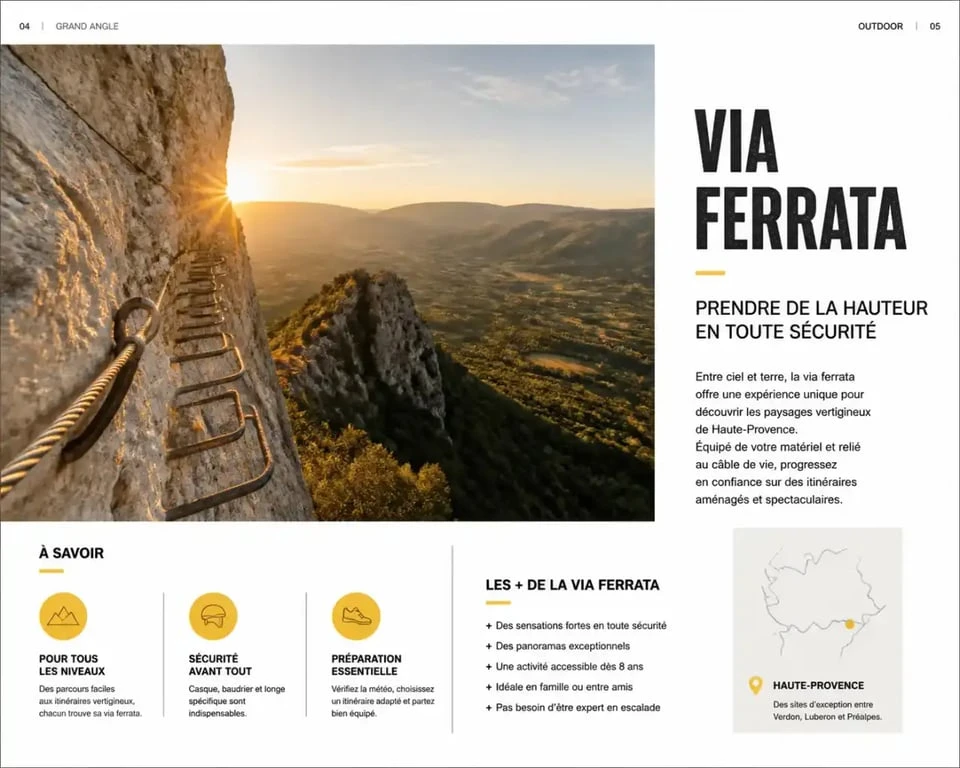 Vue depuis la via ferrata du Rocher de Neuf Heures sur la vallée de la Bléone à Digne-les-Bains