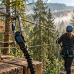 Franois parc aventure : harnais et passerelles en forêt près de Besançon