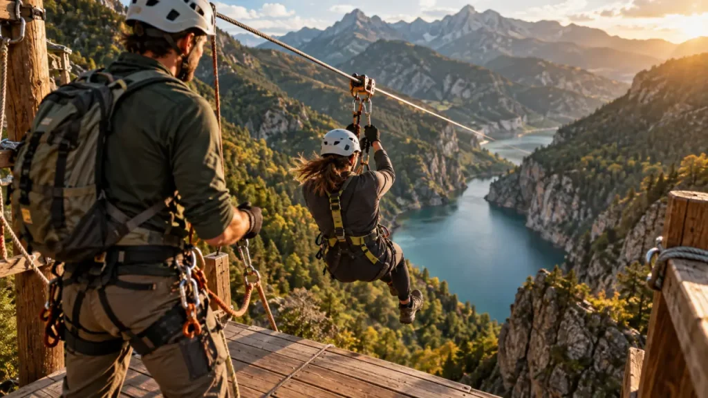 Tyrovol à Porté-Puymorens : 12 tyroliennes au-dessus du lac du Passet