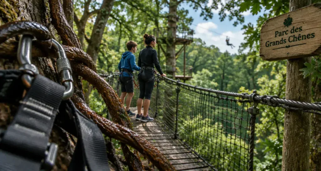 Accrobranche au Parc des Grands Chênes : 30 mètres de hauteur et 2,5 km de tyroliennes