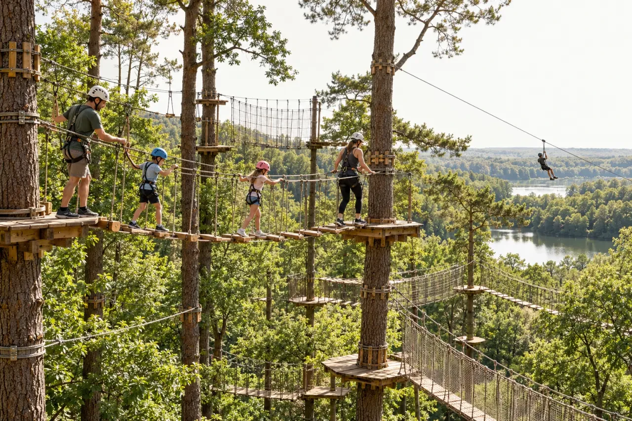Jumping Forest parc de loisirs et accrobranche en forêt avec parcours et tyrolienne