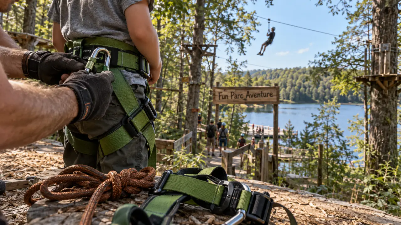 Fun parc aventure : harnais accrobranche d’enfant