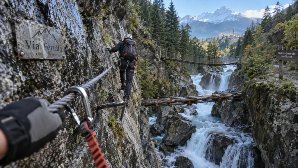 La via ferrata du Parc Thermal progresse jusqu’au TD+ : accès, tronçons et sécurité